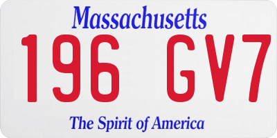 MA license plate 196GV7
