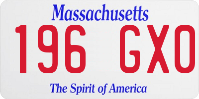 MA license plate 196GX0