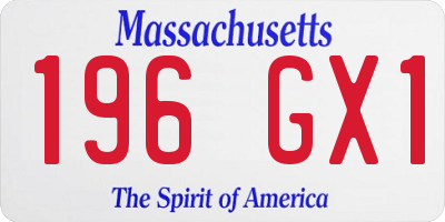 MA license plate 196GX1