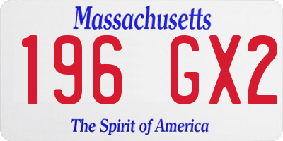 MA license plate 196GX2
