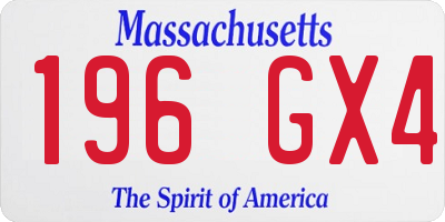 MA license plate 196GX4