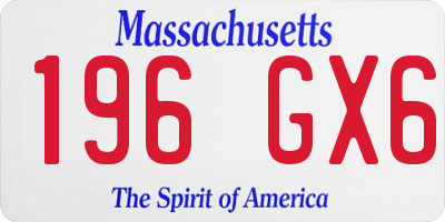 MA license plate 196GX6