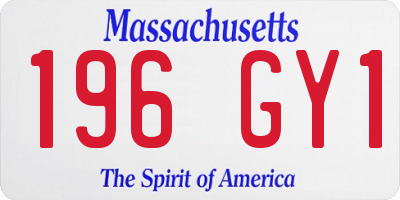 MA license plate 196GY1