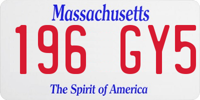 MA license plate 196GY5