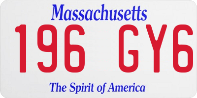 MA license plate 196GY6