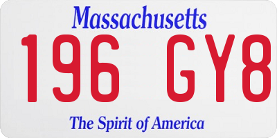 MA license plate 196GY8