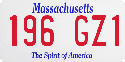 MA license plate 196GZ1