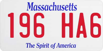 MA license plate 196HA6