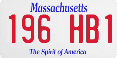 MA license plate 196HB1