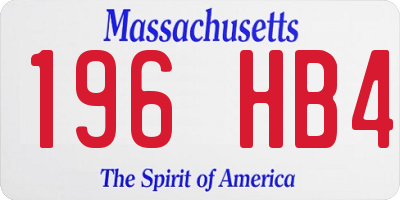 MA license plate 196HB4