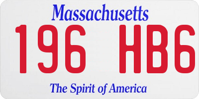 MA license plate 196HB6