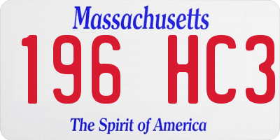 MA license plate 196HC3