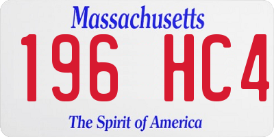 MA license plate 196HC4
