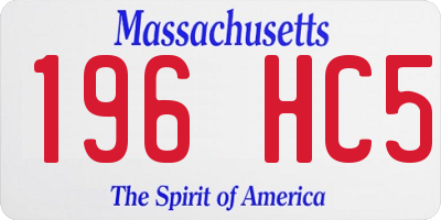 MA license plate 196HC5
