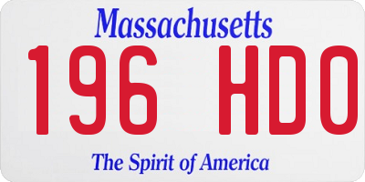 MA license plate 196HD0