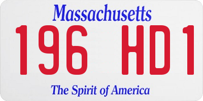 MA license plate 196HD1