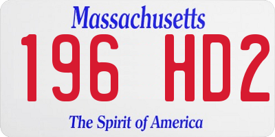 MA license plate 196HD2