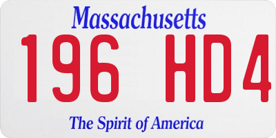 MA license plate 196HD4