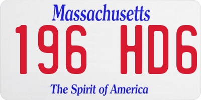 MA license plate 196HD6