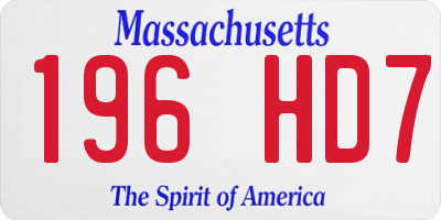 MA license plate 196HD7
