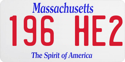 MA license plate 196HE2