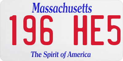 MA license plate 196HE5