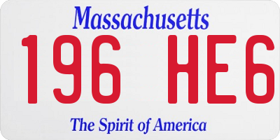 MA license plate 196HE6