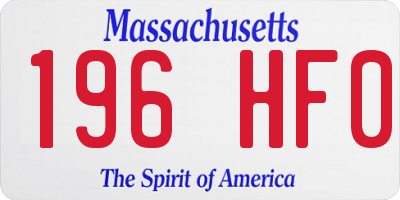 MA license plate 196HF0