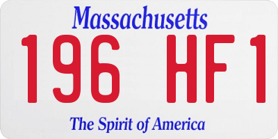 MA license plate 196HF1