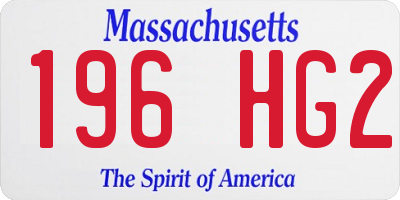 MA license plate 196HG2