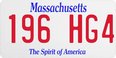 MA license plate 196HG4