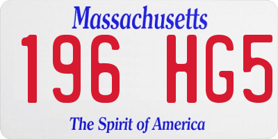 MA license plate 196HG5