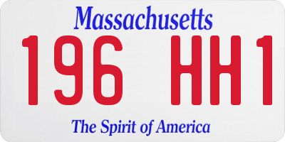 MA license plate 196HH1