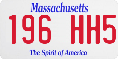 MA license plate 196HH5