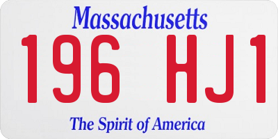 MA license plate 196HJ1