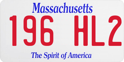 MA license plate 196HL2