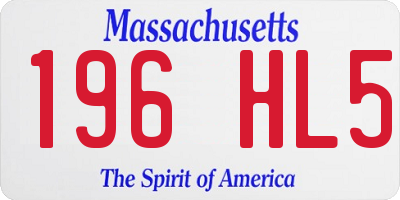 MA license plate 196HL5