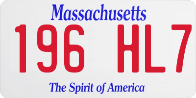 MA license plate 196HL7