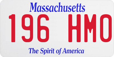MA license plate 196HM0