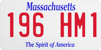 MA license plate 196HM1