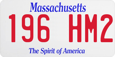 MA license plate 196HM2