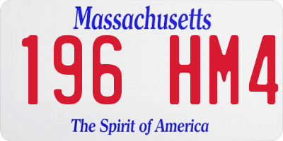 MA license plate 196HM4