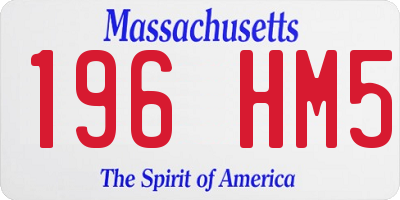 MA license plate 196HM5