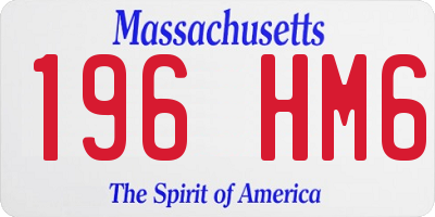 MA license plate 196HM6