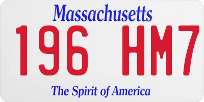 MA license plate 196HM7