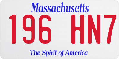 MA license plate 196HN7