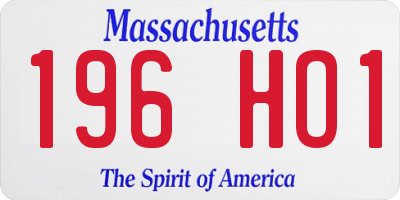 MA license plate 196HO1
