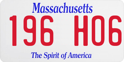 MA license plate 196HO6