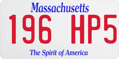 MA license plate 196HP5