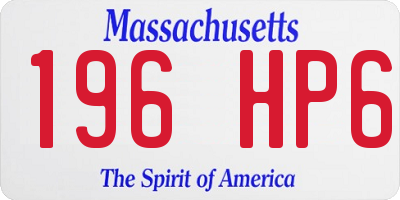 MA license plate 196HP6